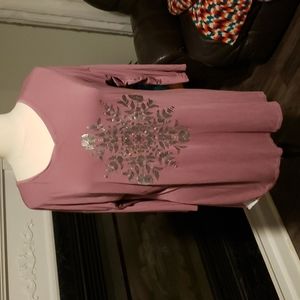 3/4" Sleeve Top Size 1x by Cato